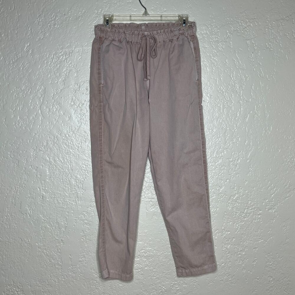 Xirena Women's Pink Cotton‎ Drawstring Straight Leg Cropped Pants  Size Small